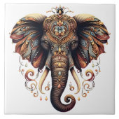 Majestueuze olifant versierd met ingewikkelde patr tegeltje (Voorkant)