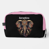 Majestueuze olifant versierd met ingewikkelde patr toilettasje (Voorkant)