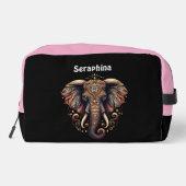 Majestueuze olifant versierd met ingewikkelde patr toilettasje (Achterkant)