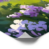 Majestueuze olifant wandelen in Lila veld schilder Poster (Hoek)