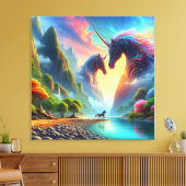 Majestueuze ontmoeting in een kleurrijke vallei -  canvas afdruk (Insitu (Woonkamer))