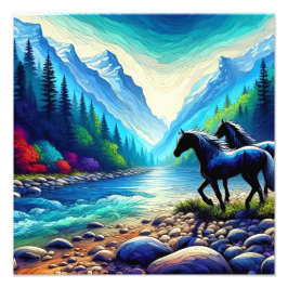 Majestueuze ontmoeting in Vibrant Valley Elegant D Foto Afdruk