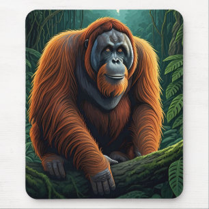 Majestueuze orang-oetan in de jungle muismat