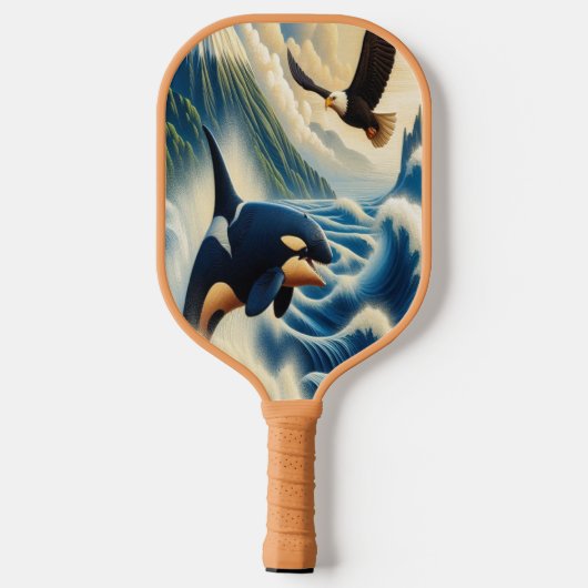 Majestueuze Orka Leaping Pickleball Paddle (Achterkant)