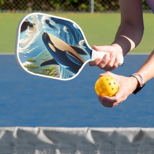 Majestueuze Orka Leaping Pickleball Paddle (Insitu)
