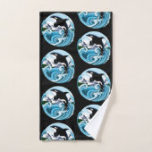 Majestueuze Orka Moordwalvis Blauwe Golven Oceaan Bad Handdoek (Handdoek)