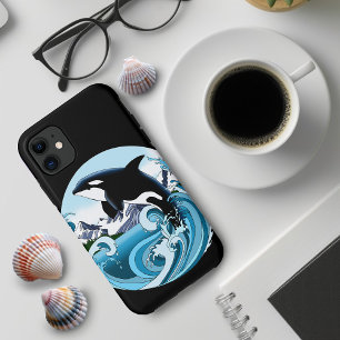 Majestueuze Orka Moordwalvis Blauwe Golven Oceaan Case-Mate iPhone Case