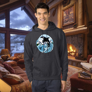 Majestueuze Orka Moordwalvis Blauwe Golven Oceaan Hoodie