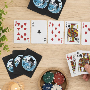 Majestueuze Orka Moordwalvis Blauwe Golven Oceaan Pokerkaarten