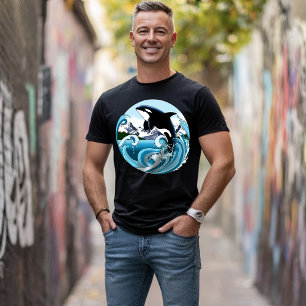 Majestueuze Orka Moordwalvis Blauwe Golven Oceaan T-shirt