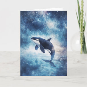 Majestueuze Orka Rijzend Tussen de Sterren Kaart