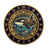 Majestueuze orka schildpad rustieke inrichting dartbord (Voorkant)