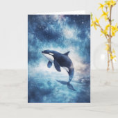 Majestueuze orka tussen de sterren kaart (Gele Bloem)