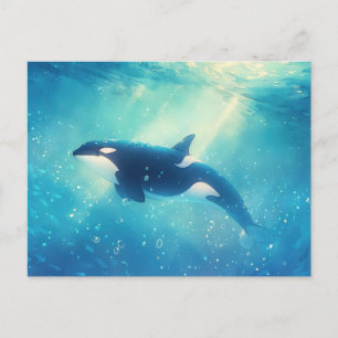 Majestueuze Orka Zonnige Oceaan Briefkaart