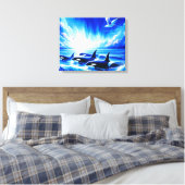 "Majestueuze orka's" Canvas Afdruk (Insitu (Slaapkamer))