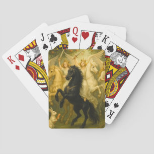 Majestueuze paarden en beschermengelen pokerkaarten
