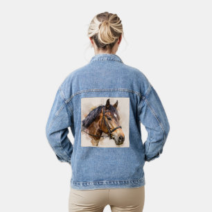 Majestueuze paardenkop denim jas jacket