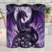 Majestueuze Paarse draak op schedelstapel Thermosbeker