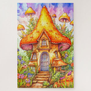 Majestueuze Paddenstoelenhuis Illustratie Legpuzzel