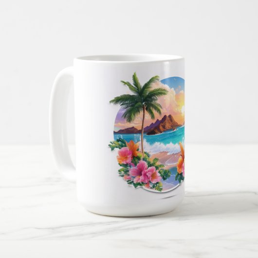 Majestueuze palmboom en zonsondergang in Mok (Voorkant links)