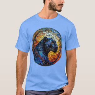 Majestueuze Panter Glas-in-Lood Kunstwerk T-shirt