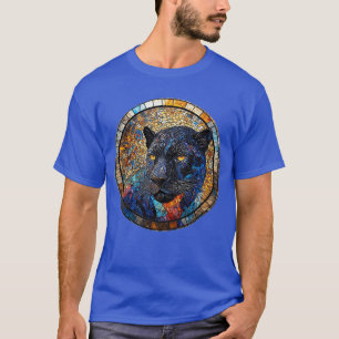 Majestueuze Panter Glas-in-Lood Kunstwerk T-shirt
