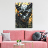 Majestueuze panter in dynamische impasto-kunst canvas afdruk (Insitu (Woonkamer))