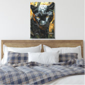 Majestueuze panter in dynamische impasto-kunst canvas afdruk (Insitu (Slaapkamer))