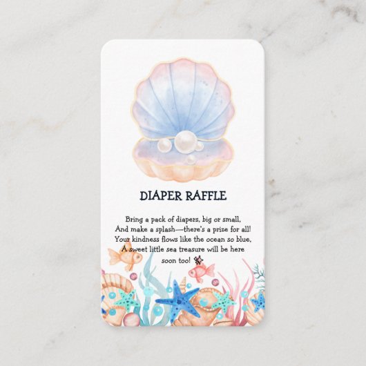 Majestueuze parel onder het Zeeen Baby shower Informatiekaartje (Voorkant)