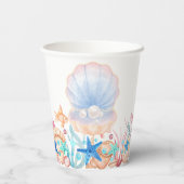 Majestueuze parel onder het Zeeen Baby shower Papieren Bekers (Achterkant)