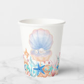 Majestueuze parel onder het Zeeen Baby shower Papieren Bekers (Voorkant)