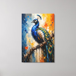 Majestueuze Pauw Impasto Canvasprint Canvas Afdruk