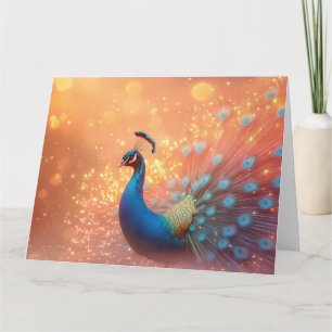 Majestueuze Pauw met Levendig Plumage Kaart