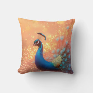 Majestueuze Pauw met Levendig Plumage Kussen
