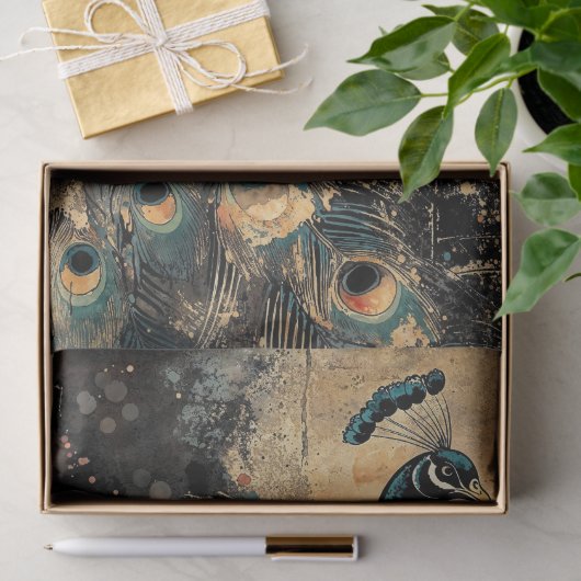 Majestueuze pauw op de Oosterse Pagode Tissuepapier (Geschenk)