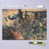 Majestueuze pauw op de Oosterse Pagode Tissuepapier (Craft)