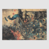 Majestueuze pauw op de Oosterse Pagode Tissuepapier (Voorkant)