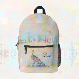 Majestueuze pauw op een hek - abstract gebruik bedrukte rugzak