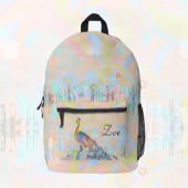 Majestueuze pauw op een hek - abstract gebruik bedrukte rugzak