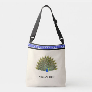 Majestueuze Pauw & Sterren op Ivoor Crossbody Tas