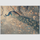 Majestueuze pauw te midden van kersenbloesems tissuepapier (Voorkant)