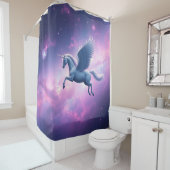 Majestueuze Pegasus in Galaxy Sky Curtain - Fantas Douchegordijn (In situ)