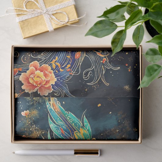 Majestueuze Phoenix met bloemenaccenten Tissuepapier (Geschenk)