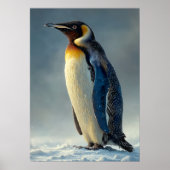 Majestueuze pinguïn in de arctische sneeuw poster (Voorkant)