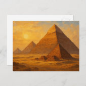 Majestueuze Piramides Woestijn Zon Egyptisch Brief Briefkaart (Voorkant / Achterkant)