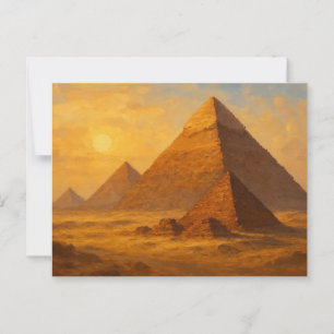 Majestueuze Piramides Woestijn Zon Egyptisch Brief Briefkaart