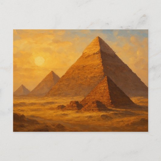 Majestueuze Piramides Woestijn Zon Egyptisch Brief Briefkaart (Voorkant)