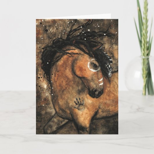 Majestueuze Pony primitieve voorouders Feestdagen Kaart (Voorkant)