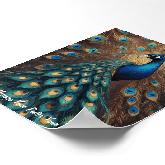 Majestueuze pracht: de Boho Peacock Poster (Hoek)