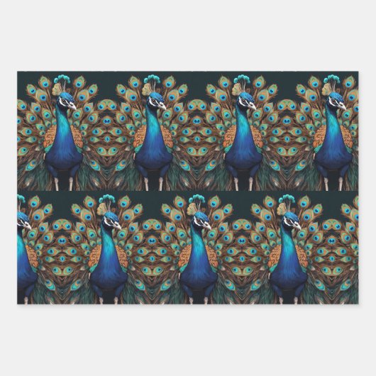 Majestueuze pracht van het Boho Peacock-inpakpapie Inpakpapier Vel (Voorkant 3)